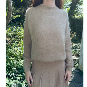 Lauren Manoogian Size 1 Small New Suri Alpaca Long Sleeve Crew Sweater Camel NWT